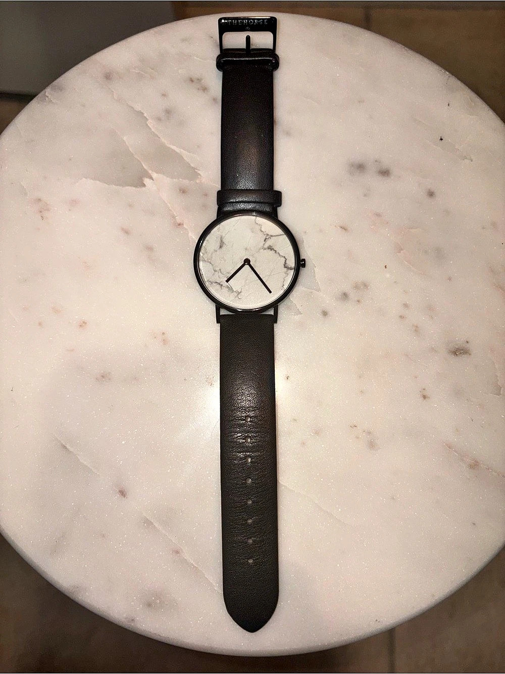 The Horse The Stone Watch - Polished Black & White Marble Watch